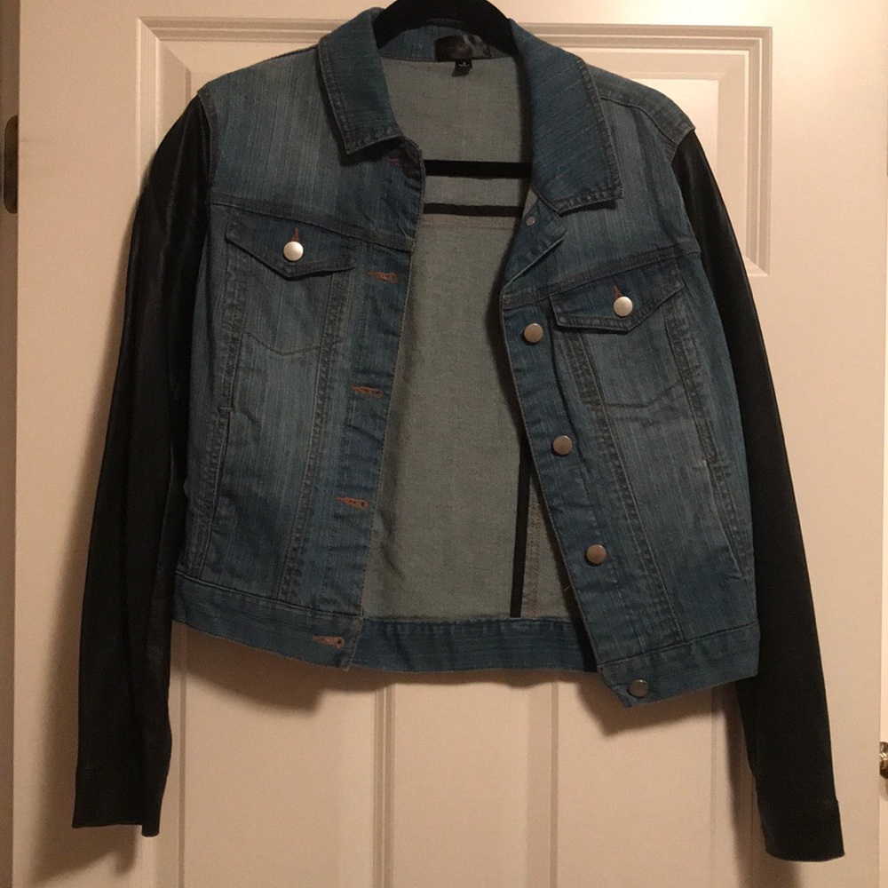 Leather/jean jacket